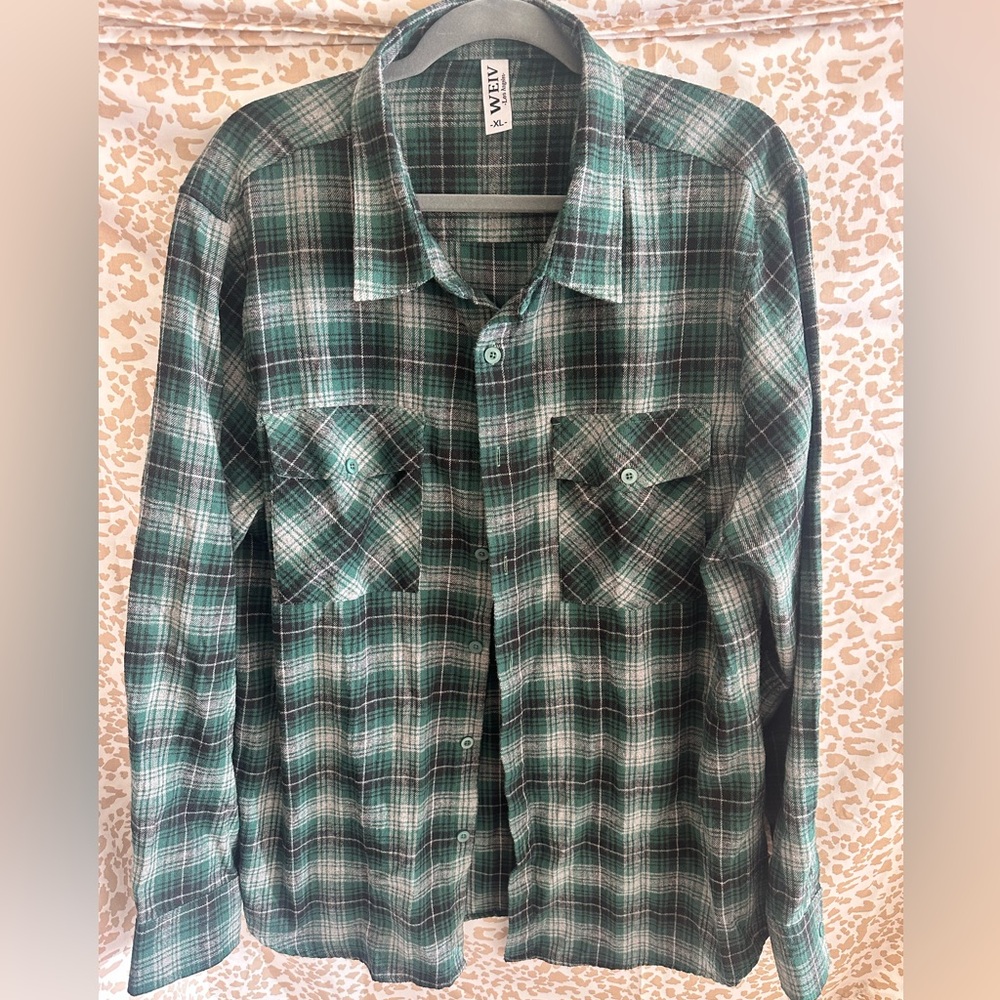 MENS    GREEN PLADE FLANNEL